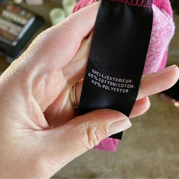 NWT 7 For All Mankind Pink Cotton Cropped Oversized Sweater Top Stretch: Small - Picture 9 of 9